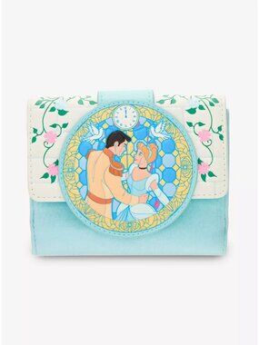 Loungefly Disney Cinderella Stained Glass Wallet Prince Charming Snap New